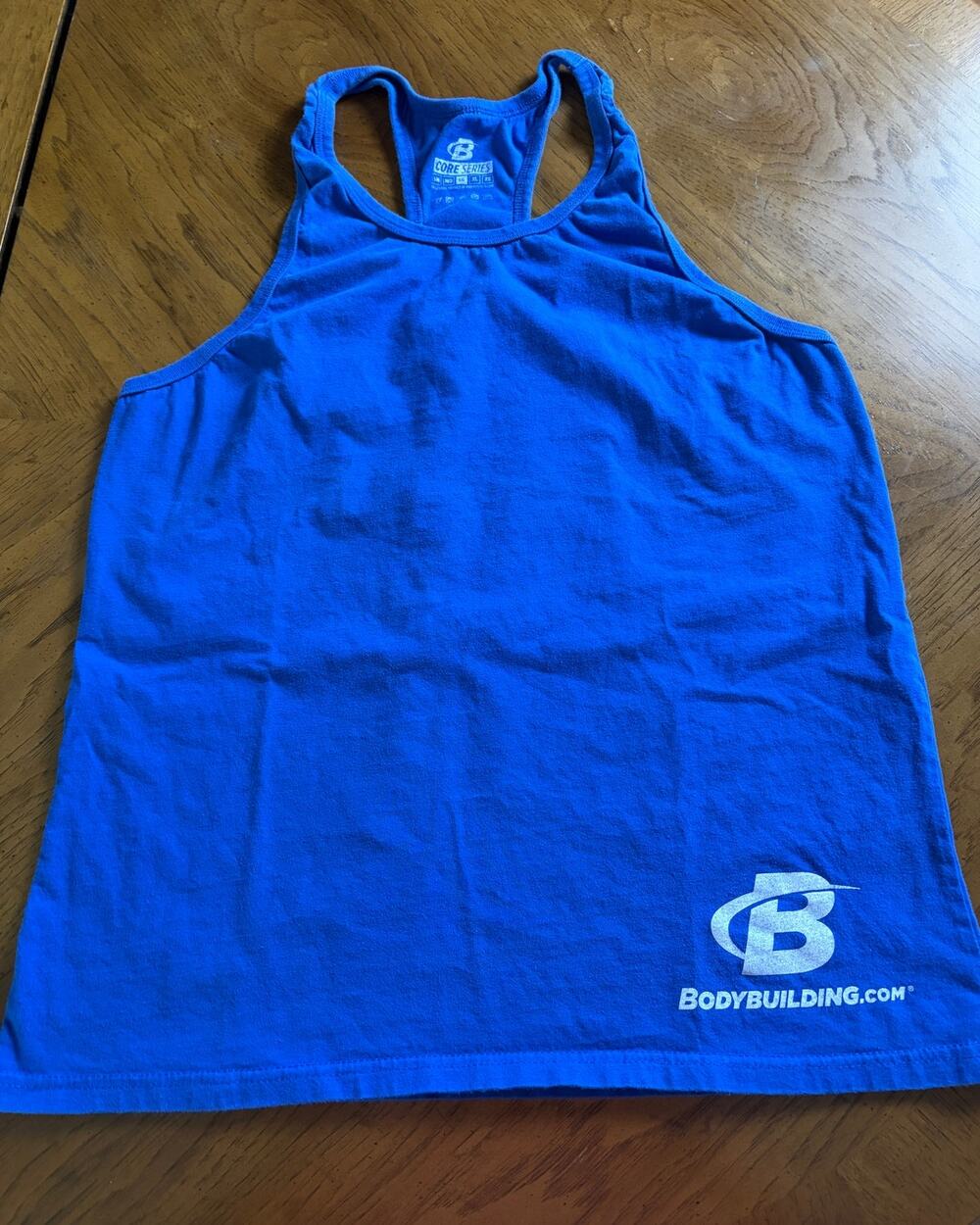 Bodybuilding.com Core Series Racerback Muscle Tank Top Royal Blue Size L